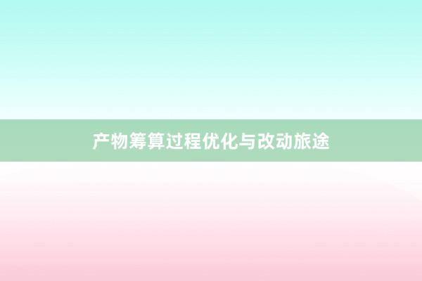 产物筹算过程优化与改动旅途
